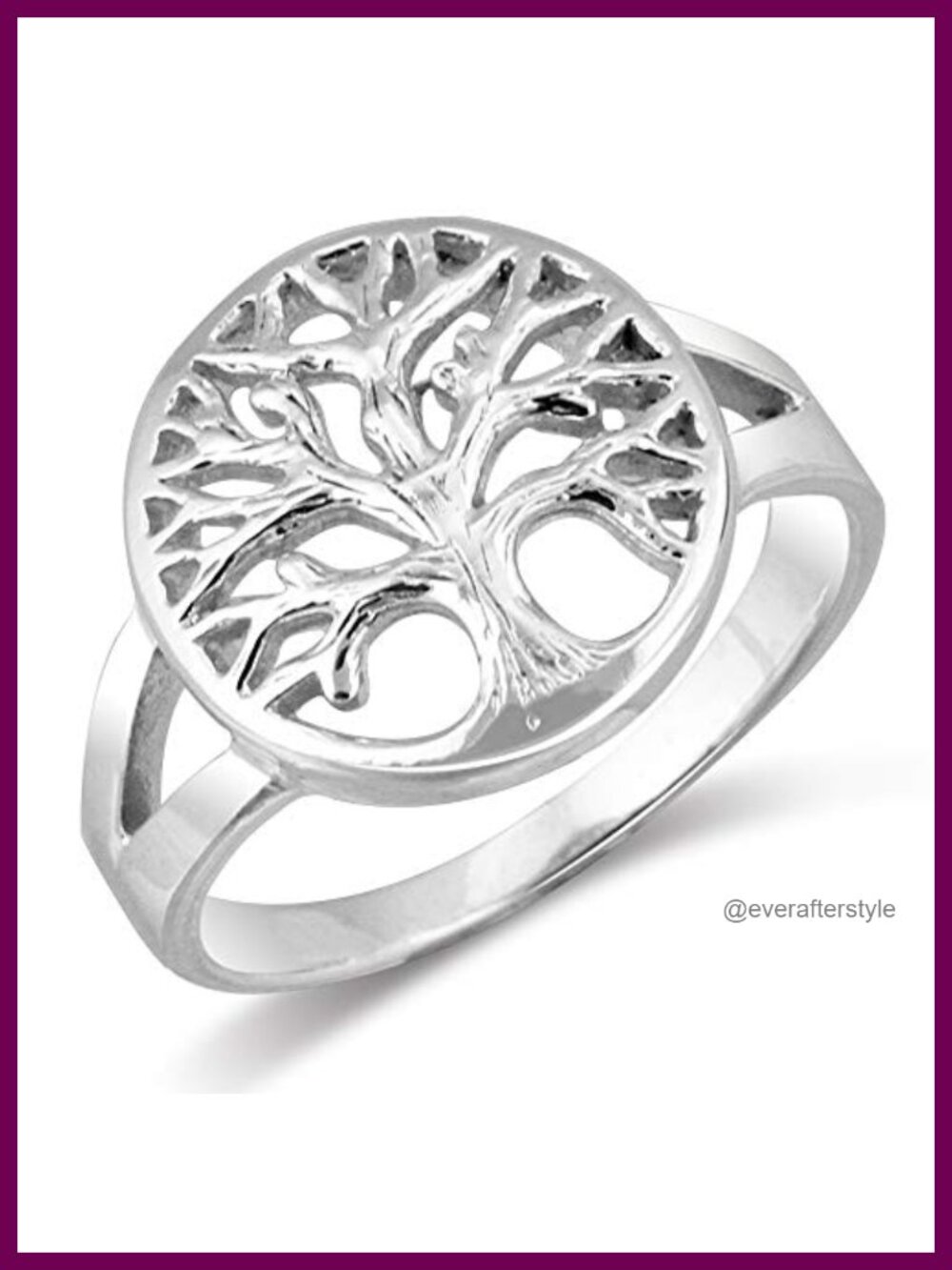 925 Sterling Silver Open Tree of Life Ring Statement